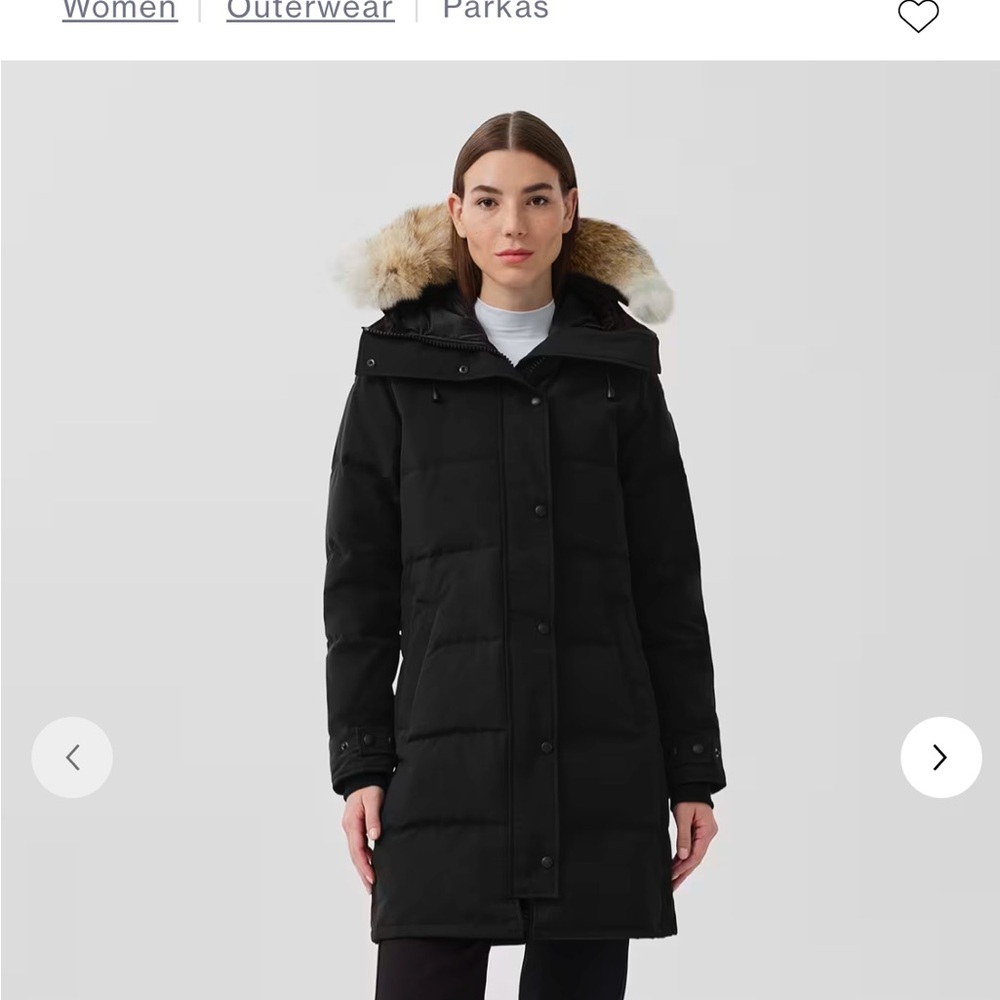 Canada Goose Black Puffer Coat with Fur Trim and Hood